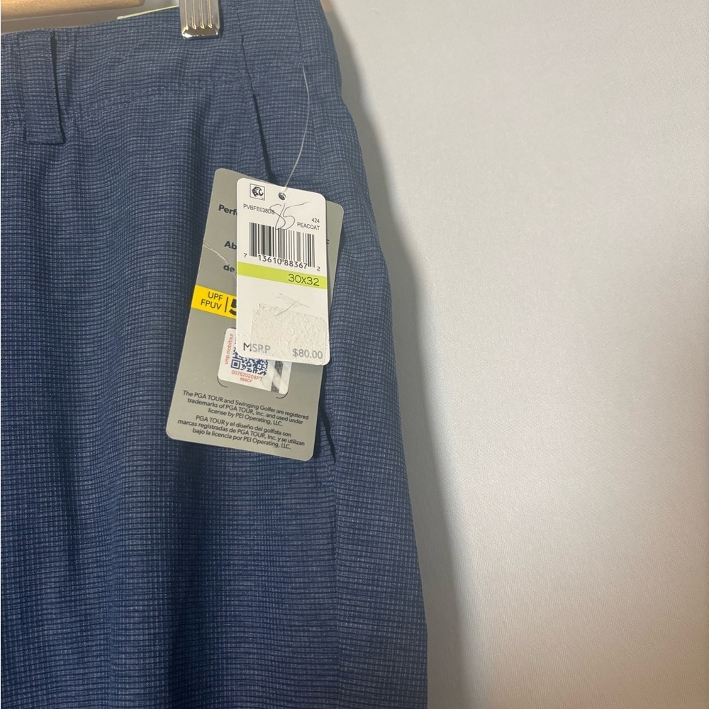 PGA TOURMen's 5 Pocket Heather Golf Pants Peacoat Blue Size 30/32 - Picture 4 of 7